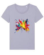 Abstract art Tricou mânecă scurtă guler larg fitted Damă Expresser