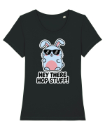 Hey There Hop Stuff! Tricou mânecă scurtă guler larg fitted Damă Expresser