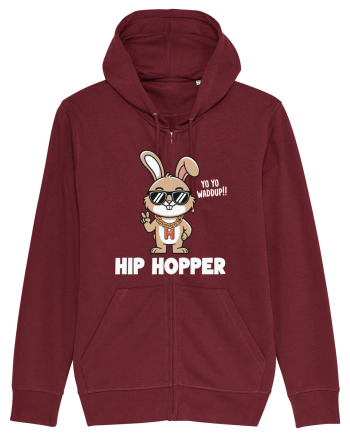 Hip Hopper | Funny Bunny Rabbit Burgundy