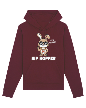 Hip Hopper | Funny Bunny Rabbit Burgundy