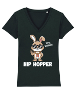 Hip Hopper | Funny Bunny Rabbit Tricou mânecă scurtă guler V Damă Evoker