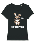 Hip Hopper | Funny Bunny Rabbit Tricou mânecă scurtă guler larg fitted Damă Expresser