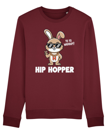 Hip Hopper | Funny Bunny Rabbit Burgundy