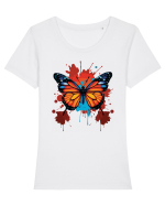 Butterfly wings and colors BLTB1-02 Tricou mânecă scurtă guler larg fitted Damă Expresser