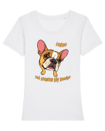Did someone say snacks? Tricou mânecă scurtă guler larg fitted Damă Expresser