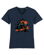Vintage Wheels - Motorcycle Riding BLTM11-02 Tricou mânecă scurtă guler V Bărbat Presenter