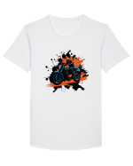 Vintage Wheels - Motorcycle Riding BLTM11-02 Tricou mânecă scurtă guler larg Bărbat Skater