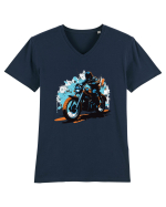 Vintage Wheels - Motorcycle riding II BLTM10-01 Tricou mânecă scurtă guler V Bărbat Presenter