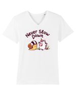 Melcul de curse - Never slow down  Tricou mânecă scurtă guler V Bărbat Presenter