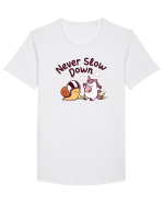 Melcul de curse - Never slow down  Tricou mânecă scurtă guler larg Bărbat Skater