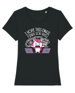 Umor corporatist cu unicorni  Tricou mânecă scurtă guler larg fitted Damă Expresser