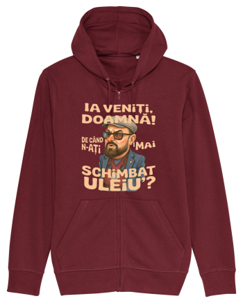 Ia veniti doamna! De cand n-ati mai schimbat uleiu'? Burgundy