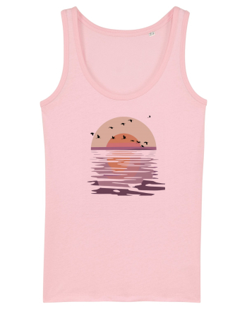 Flying Birds at Sunset Cotton Pink