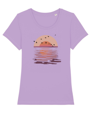 Flying Birds at Sunset Lavender Dawn