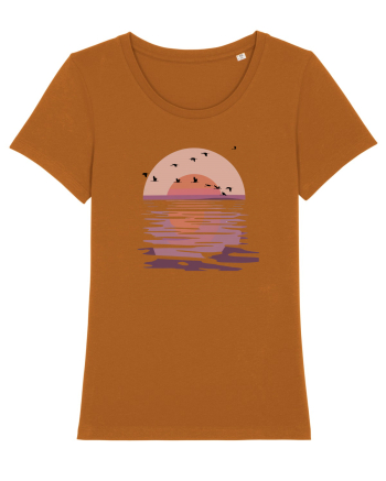 Flying Birds at Sunset Roasted Orange
