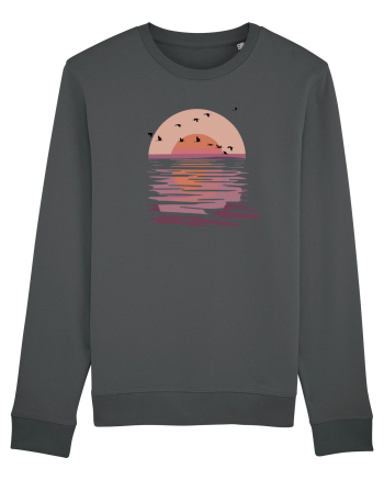 Flying Birds at Sunset Anthracite