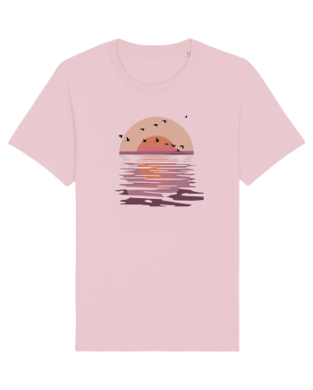 Flying Birds at Sunset Cotton Pink