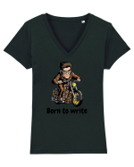  Born to Write Tricou mânecă scurtă guler V Damă Evoker