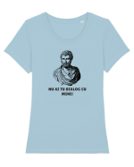  „Nu ai tu dialog cu mine!” Tricou mânecă scurtă guler larg fitted Damă Expresser