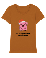 „Zilele îmi sunt jumărate” Tricou mânecă scurtă guler larg fitted Damă Expresser