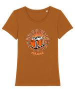  „PRAJEALA” Tricou mânecă scurtă guler larg fitted Damă Expresser