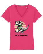 „Lil' Dynocologist” Tricou mânecă scurtă guler V Damă Evoker