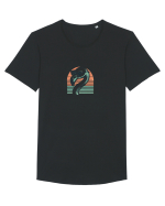 Flamingo cu ochelari  Tricou mânecă scurtă guler larg Bărbat Skater