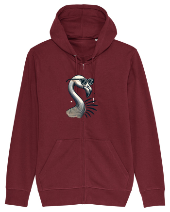 Flamingo minimalist cu ochelari Burgundy