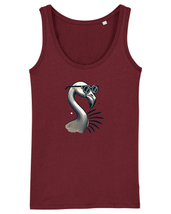 Flamingo minimalist cu ochelari Burgundy
