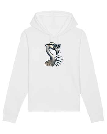 Flamingo minimalist cu ochelari White