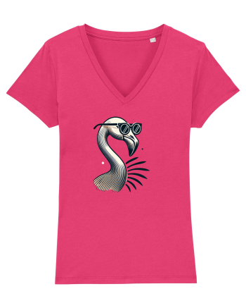 Flamingo minimalist cu ochelari Raspberry