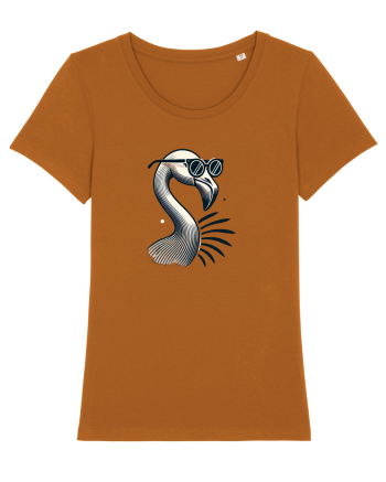 Flamingo minimalist cu ochelari Roasted Orange