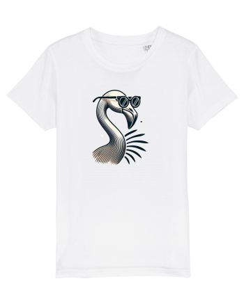 Flamingo minimalist cu ochelari White
