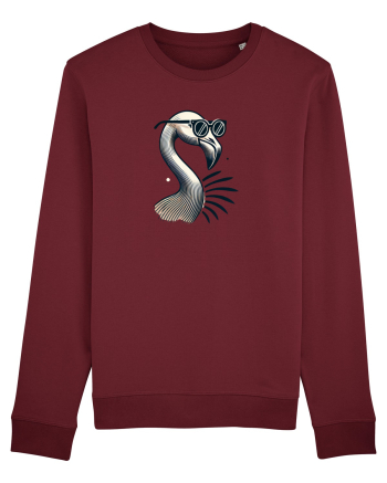 Flamingo minimalist cu ochelari Burgundy