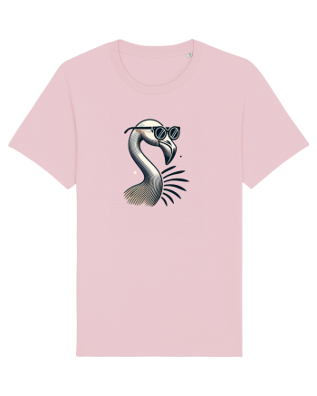Flamingo minimalist cu ochelari Cotton Pink