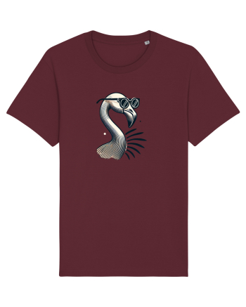 Flamingo minimalist cu ochelari Burgundy