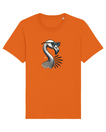 Flamingo minimalist cu ochelari Bright Orange