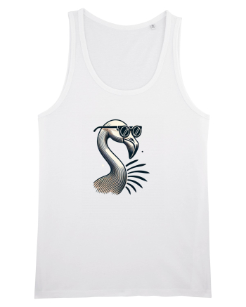 Flamingo minimalist cu ochelari White