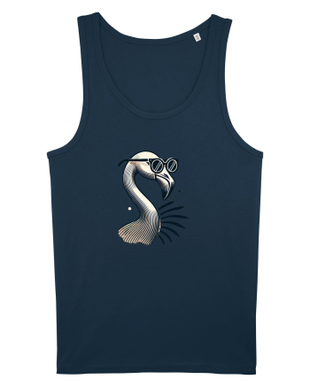 Flamingo minimalist cu ochelari Navy