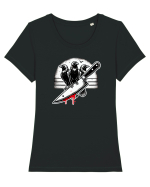 „A murder of crows” Tricou mânecă scurtă guler larg fitted Damă Expresser