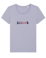 Birds perched Tricou mânecă scurtă guler larg fitted Damă Expresser