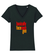 Basically, face sens, gen - Pentru atunci cand stapanesti limba romana  Tricou mânecă scurtă guler V Damă Evoker