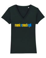 MAMI, CE SNACK ESTI! Tricou mânecă scurtă guler V Damă Evoker