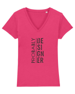 Probably Designer Tricou mânecă scurtă guler V Damă Evoker