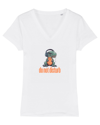 DO NOT DISTURB -Dinozaur T Rex care asculta muzica White