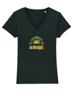 NU DERANJATI  - Broasca testoasa  Tricou mânecă scurtă guler V Damă Evoker