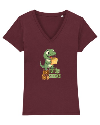 JUST HERE FOR THE SNACKS - DINOZAUR - SUNT AICI PENTRU GUSTARI Burgundy