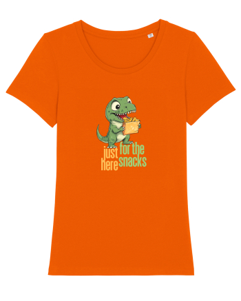 JUST HERE FOR THE SNACKS - DINOZAUR - SUNT AICI PENTRU GUSTARI Bright Orange