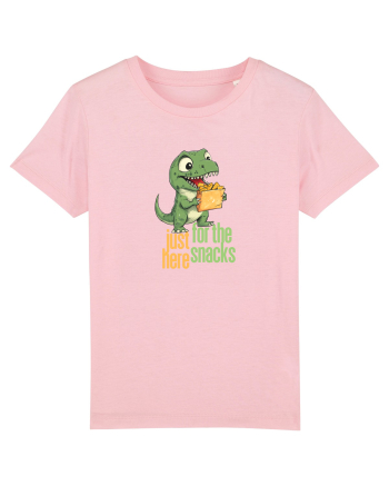 JUST HERE FOR THE SNACKS - DINOZAUR - SUNT AICI PENTRU GUSTARI Cotton Pink