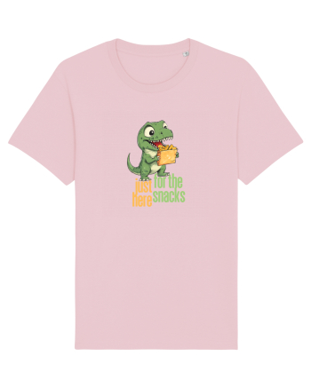 JUST HERE FOR THE SNACKS - DINOZAUR - SUNT AICI PENTRU GUSTARI Cotton Pink